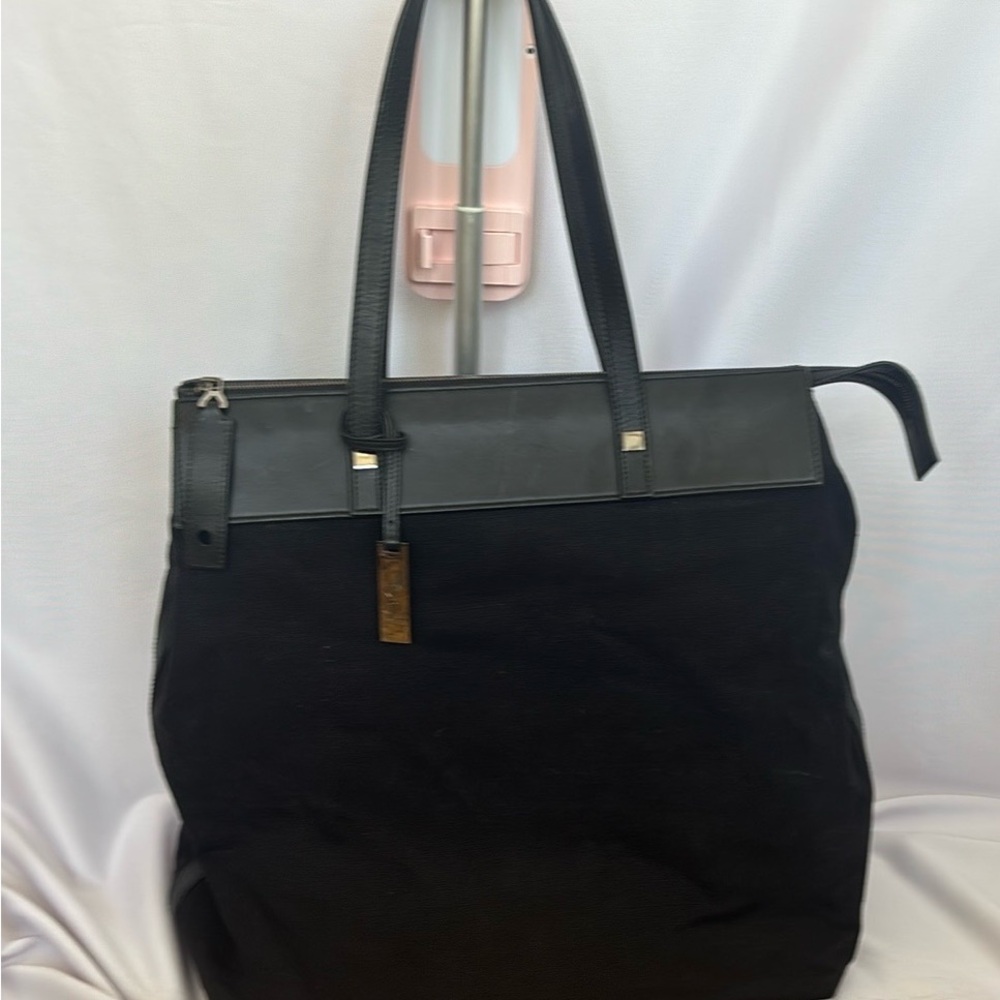 vintage YSL canvas tote/ travel bag
with silver hardware